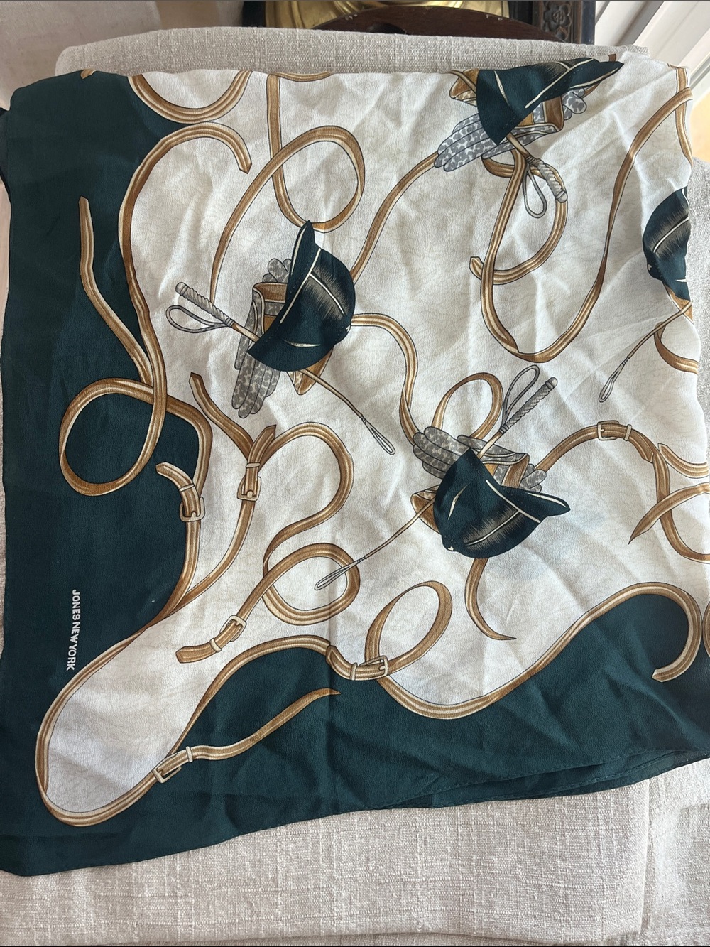 Jones New York 100% Silk Scarf Old Money One Size